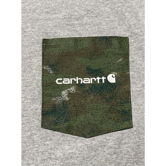 Carhartt Relaxed Fit Heavyweight Work Shirt Men's Large Gray Camo Pocket T-Shirt - Picture 2 of 7